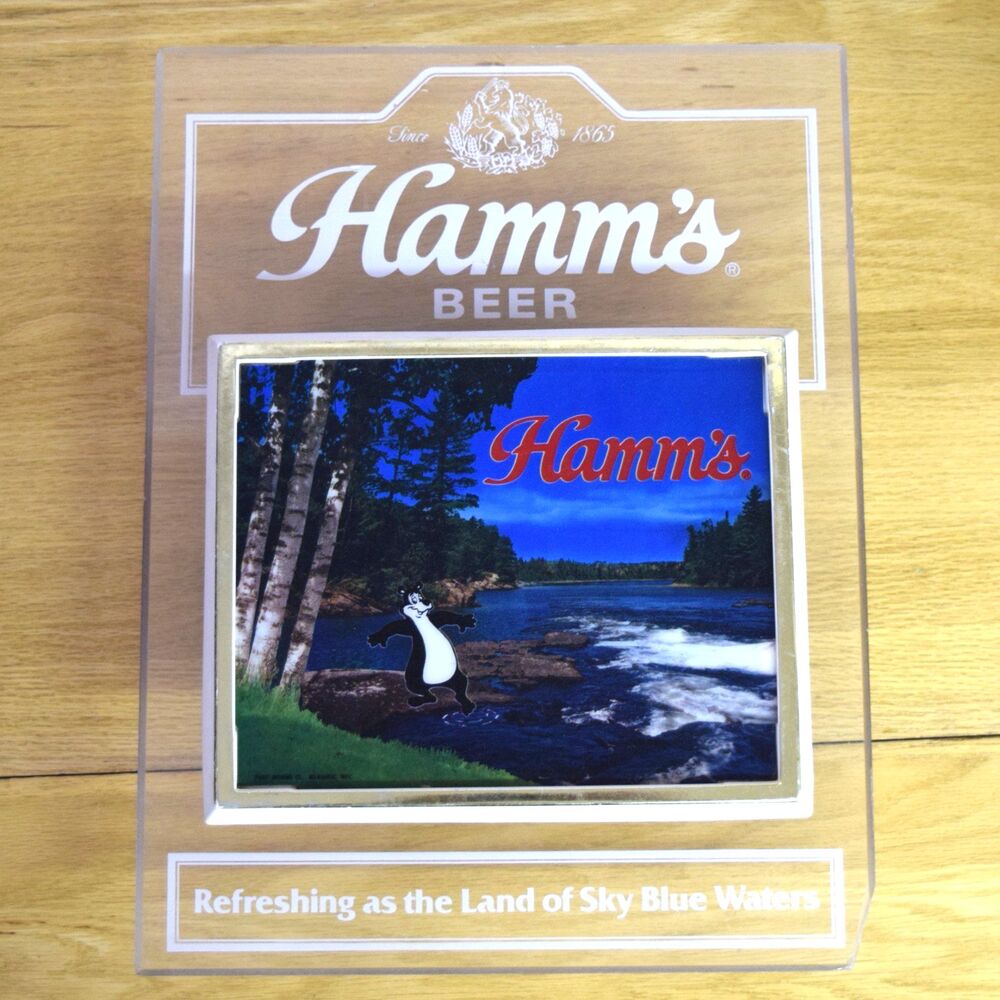 Hamm's Beer 1865 Bear Dipping Toe Water Light Up Wall Sign Vtg Breweriana READ